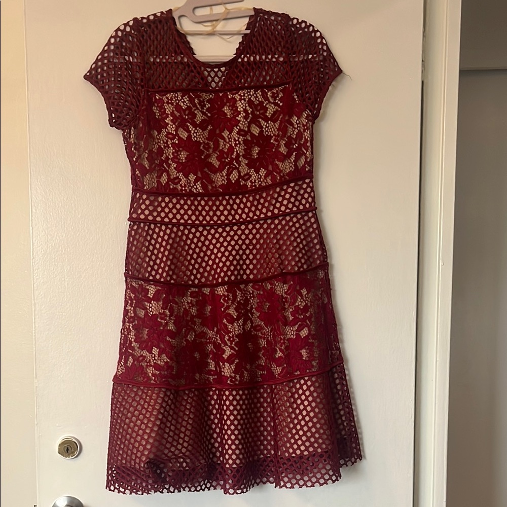 Elegant Red Lace Dress